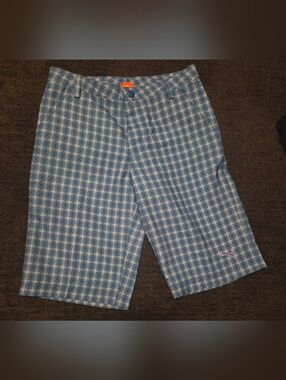 Puma Light Blue Gingham Golf Shorts. Size S